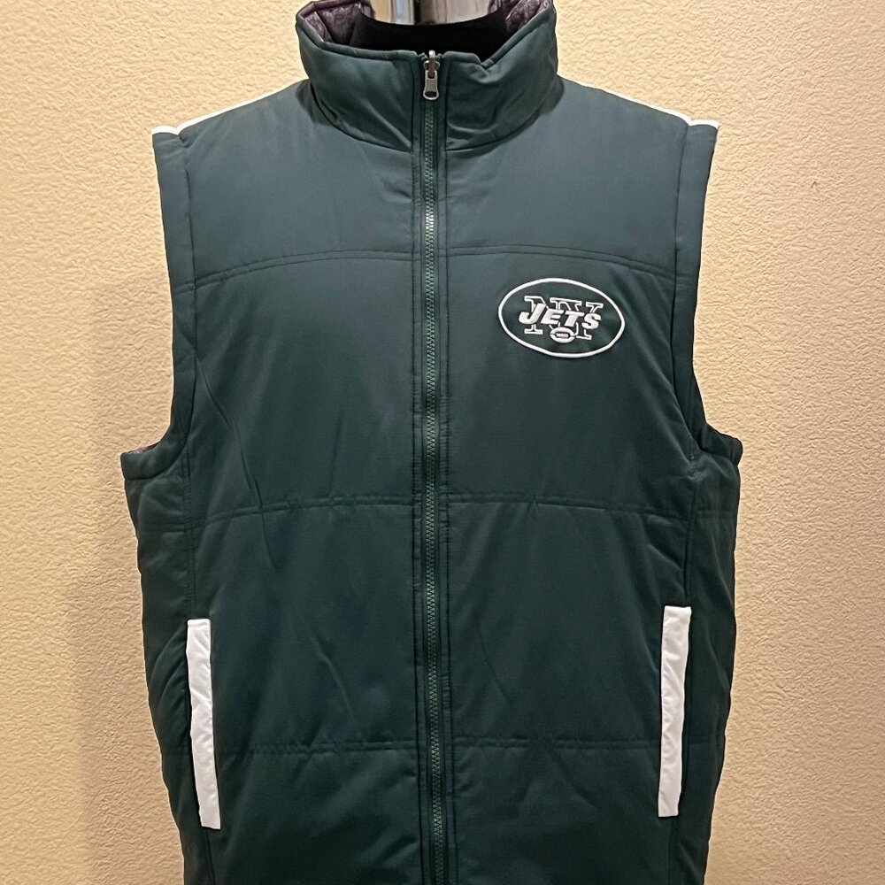 NFL New York Jets Reversible Insulated Puffer Vest Full Zip Mens XL